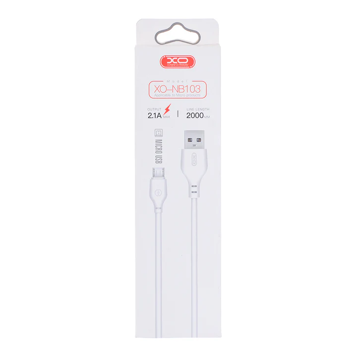 Καλώδιο Φόρτισης Άσπρο Micro Usb 2 Μέτρα