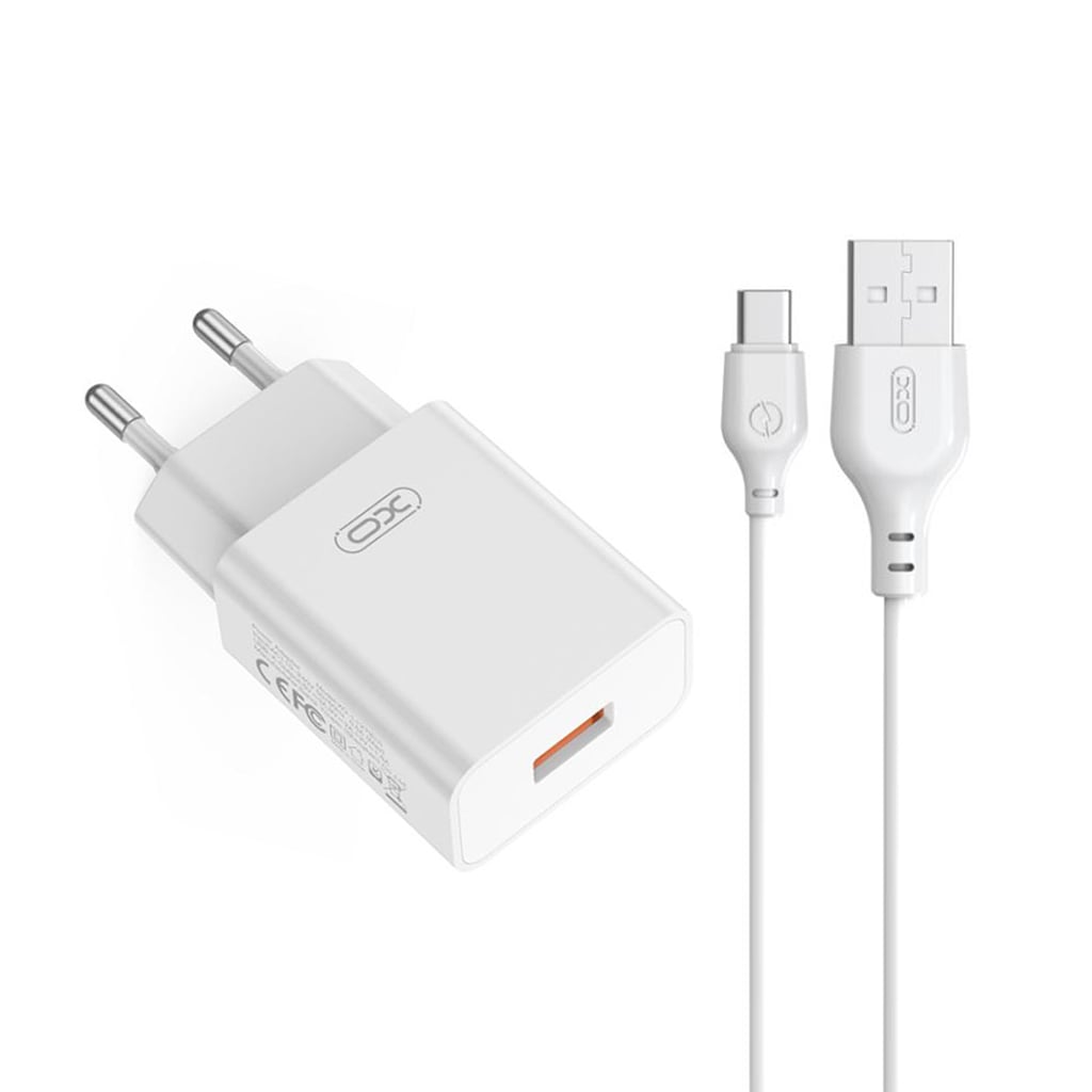 Ταχυφορτιστής Usb A To Type C Με Καλώδιο 18W